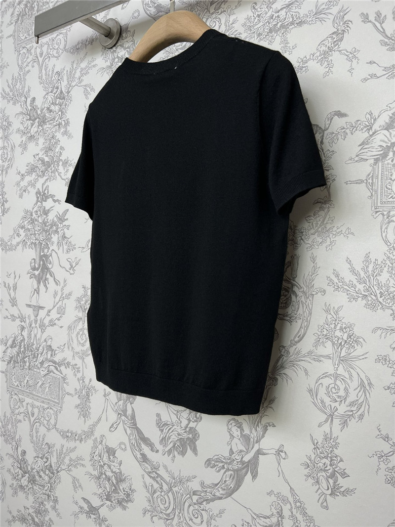L0ew* pocket embroidered knit t-shirt black