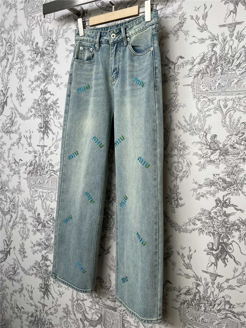M1um1u denim straight pants replica d&g clothing