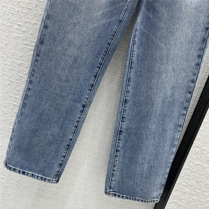 A1exa*der wang embossed letter denim trousers replica clothing