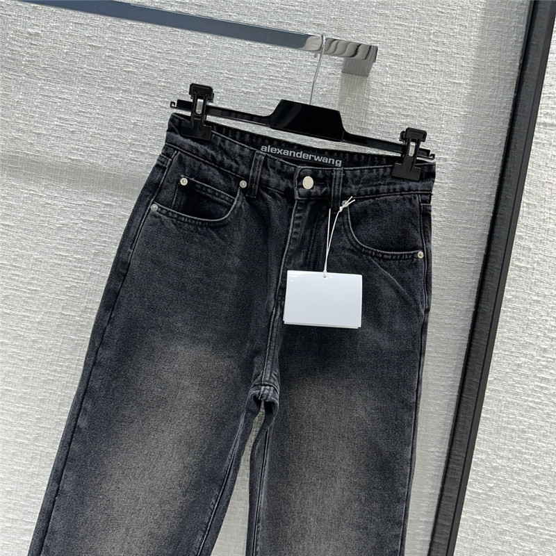 A1exa*der wang embossed letter denim trousers replica clothing
