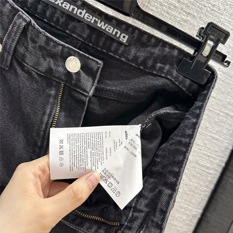 A1exa*der wang embossed letter denim trousers replica clothing
