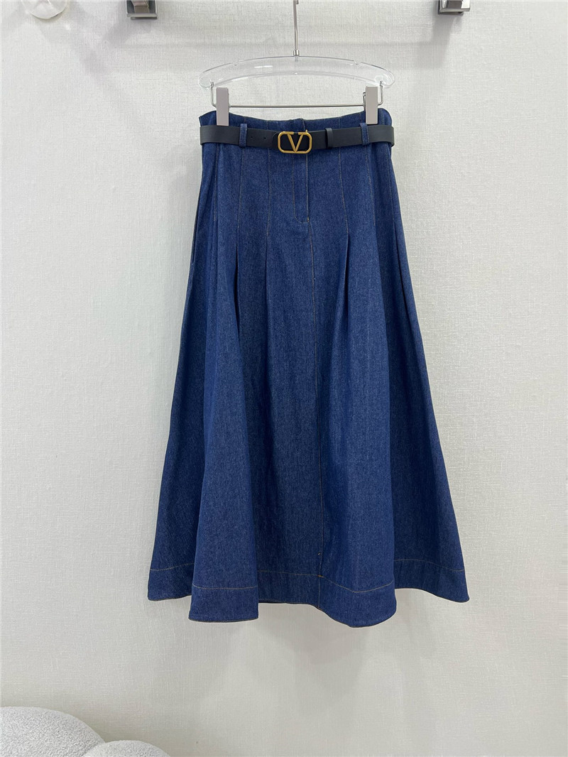 Va1e*ntin0 new denim skirt cheap replica designer clothes
