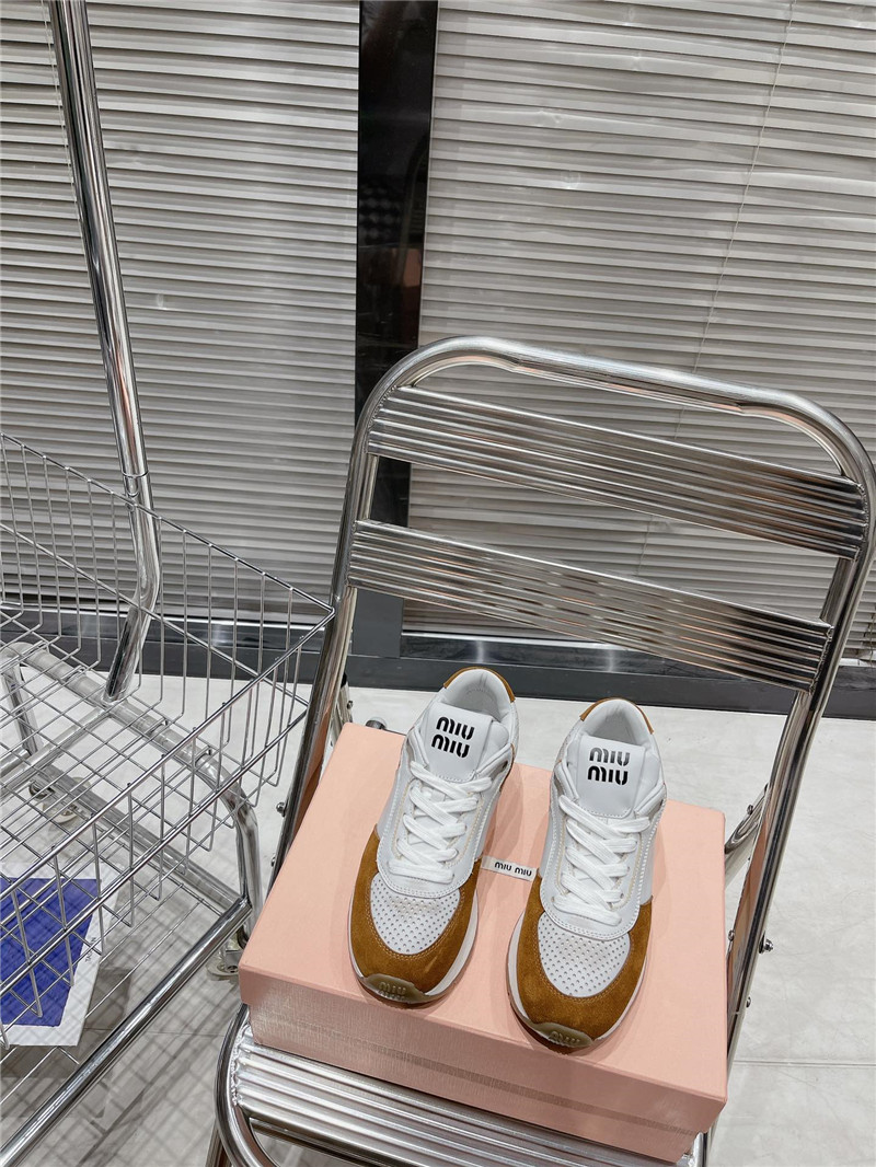 Miu Miu Brown Platform Sneakers