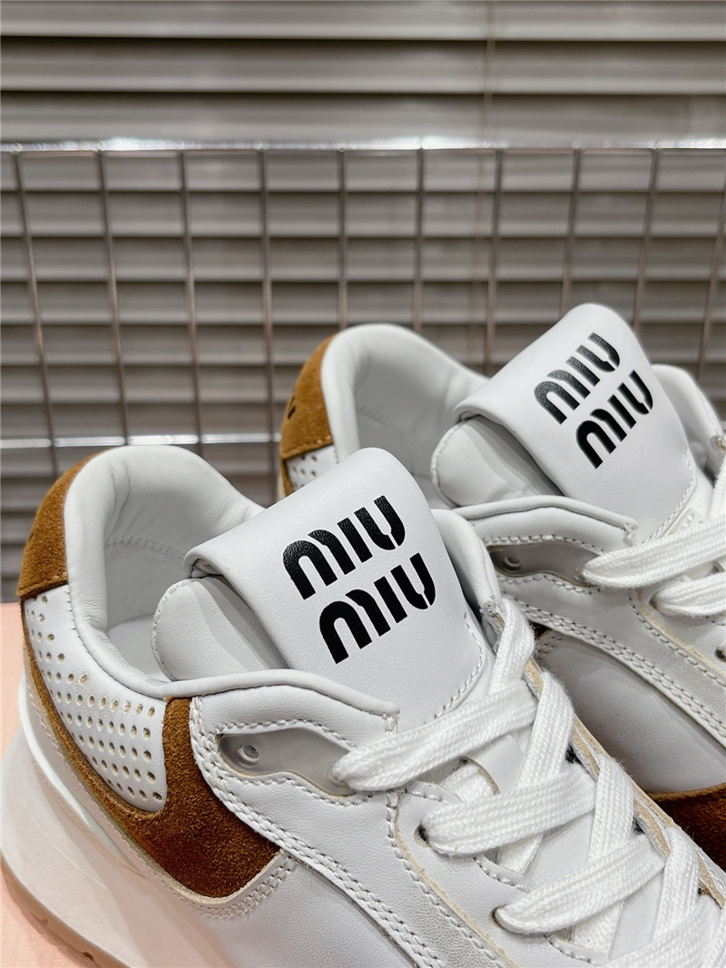 Miu Miu Brown Platform Sneakers