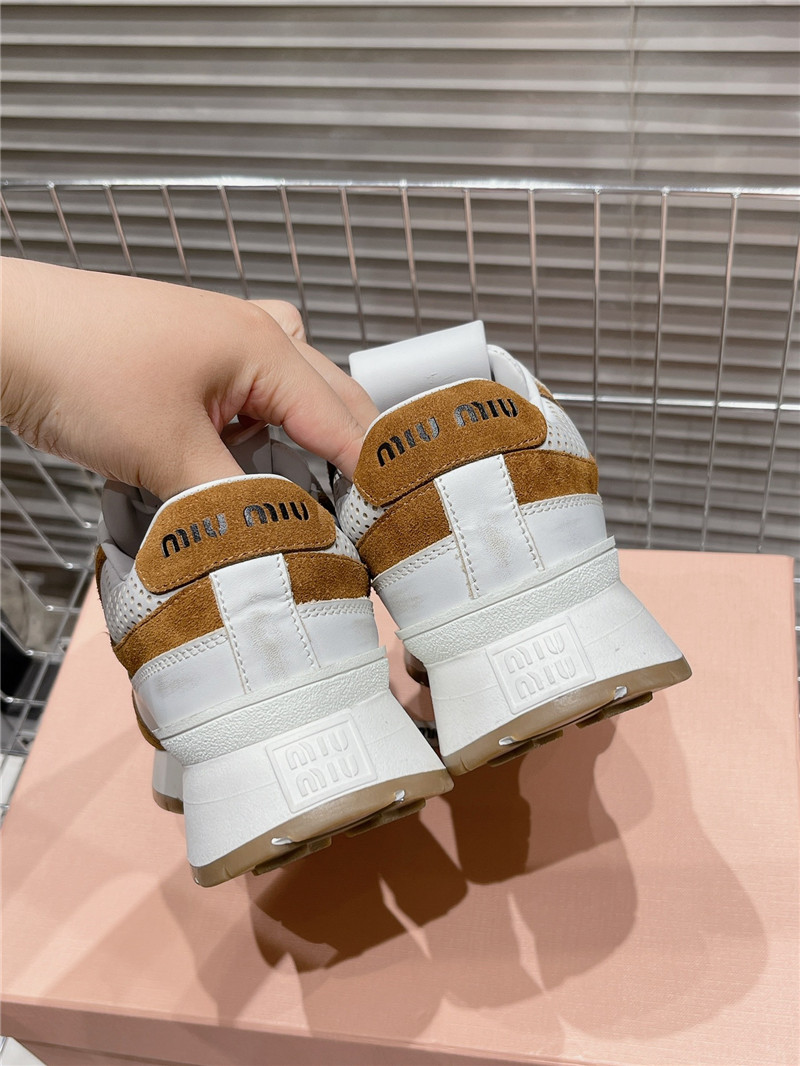 Miu Miu Brown Platform Sneakers