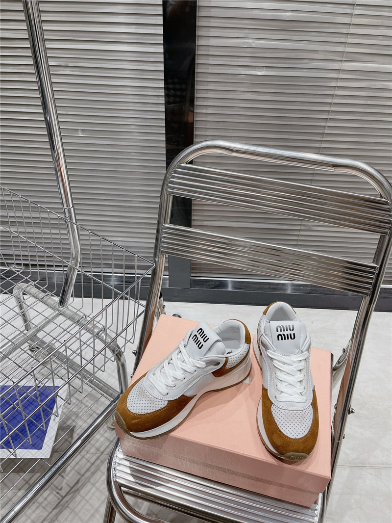 Miu Miu Brown Platform Sneakers