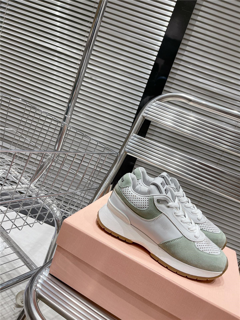 Miu Miu Green Platform Sneakers