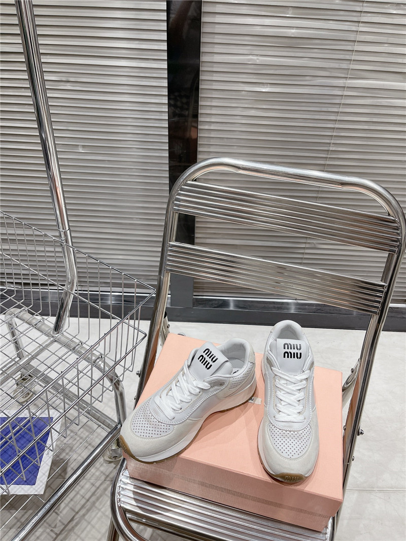 Miu Miu Women’s Mesh Platform Low Top Sneakers