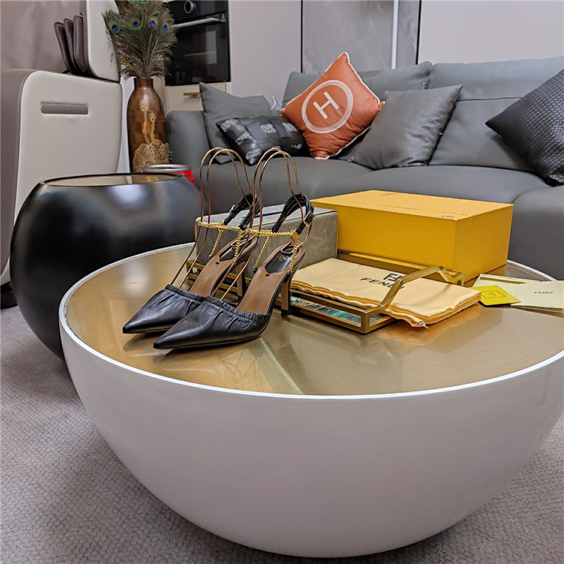 F**di necklace foot-wrapped sandals replica designer shoes