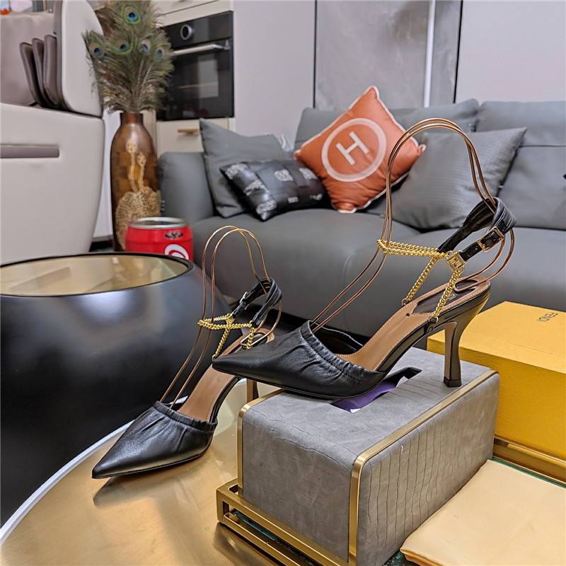 F**di necklace foot-wrapped sandals replica designer shoes