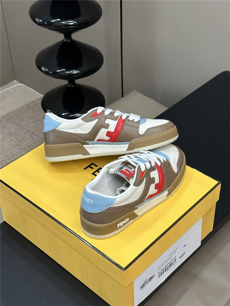 F**di match panelled leather sneakers