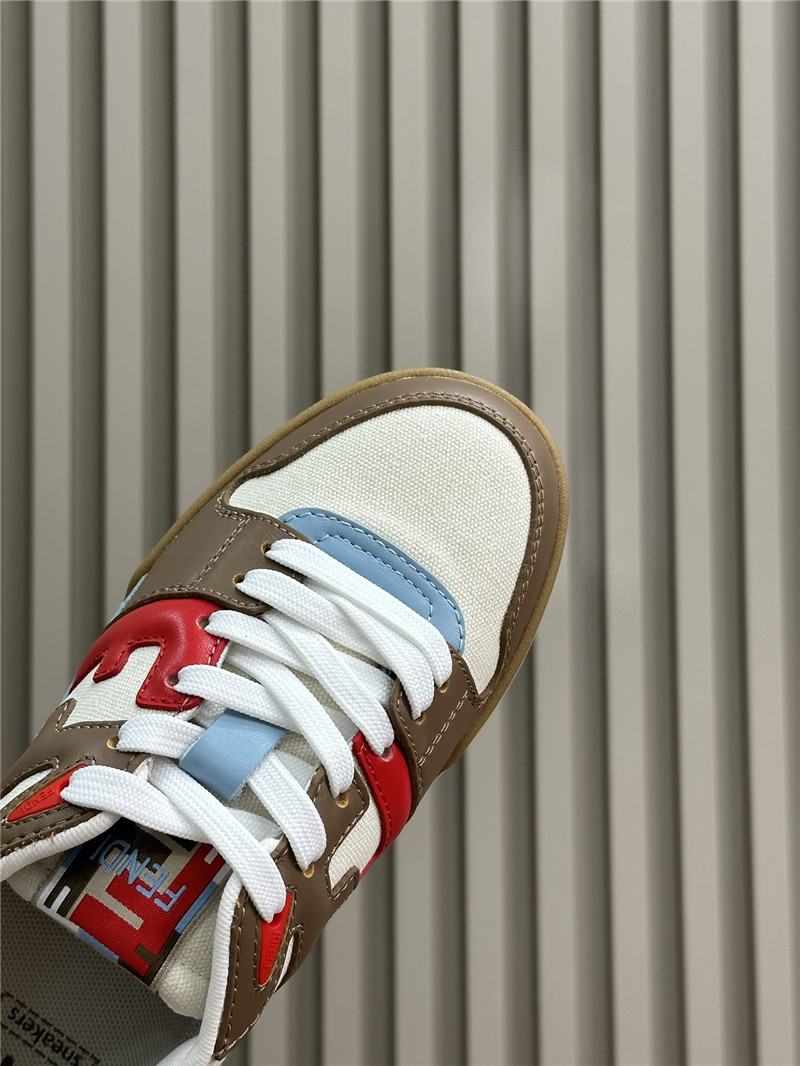 F**di match panelled leather sneakers