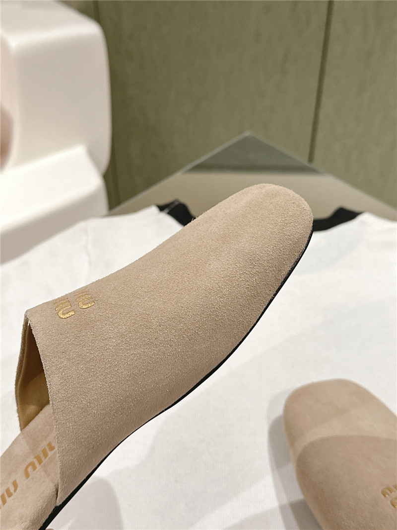 M1um1u small round toe mules slippers replica shoes