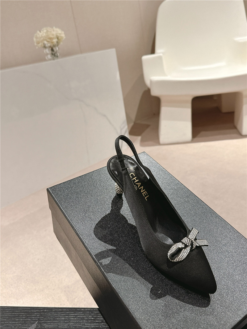 Ch**el bow high heel leather shoes best replica shoes website