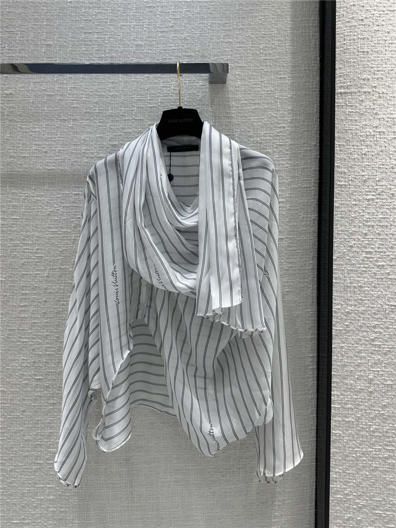 l0vis Vvtt0n lv ribbon scarf printed striped shirt replica clothing
