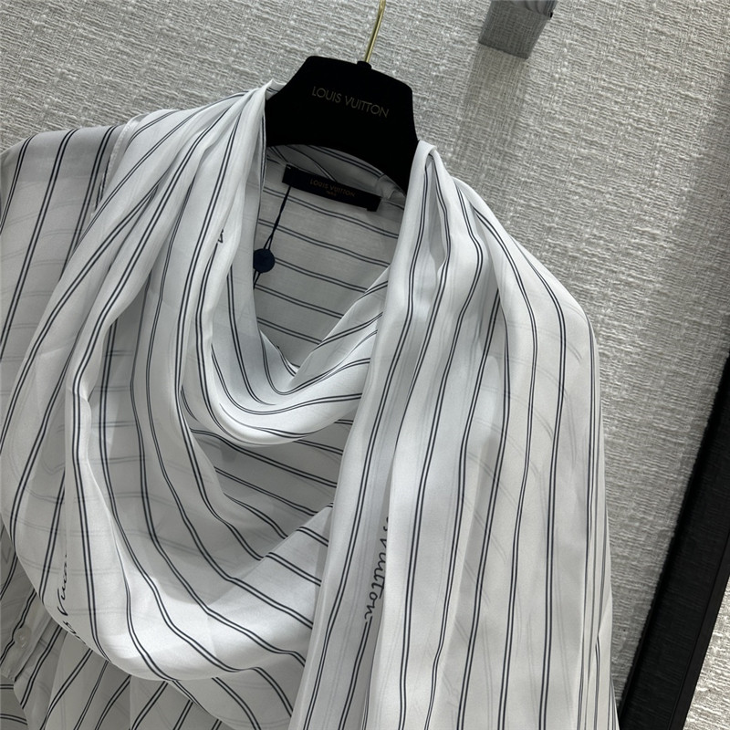 l0vis Vvtt0n lv ribbon scarf printed striped shirt replica clothing