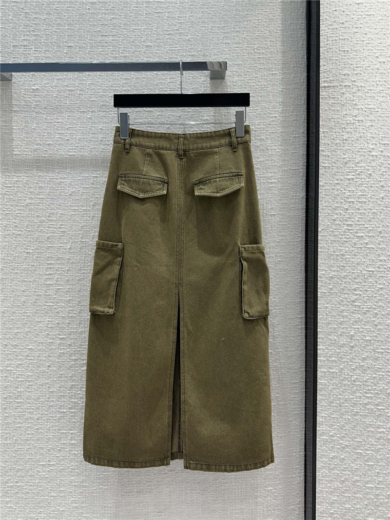 Pra*a vintage green cargo pocket skirt replica clothing sites