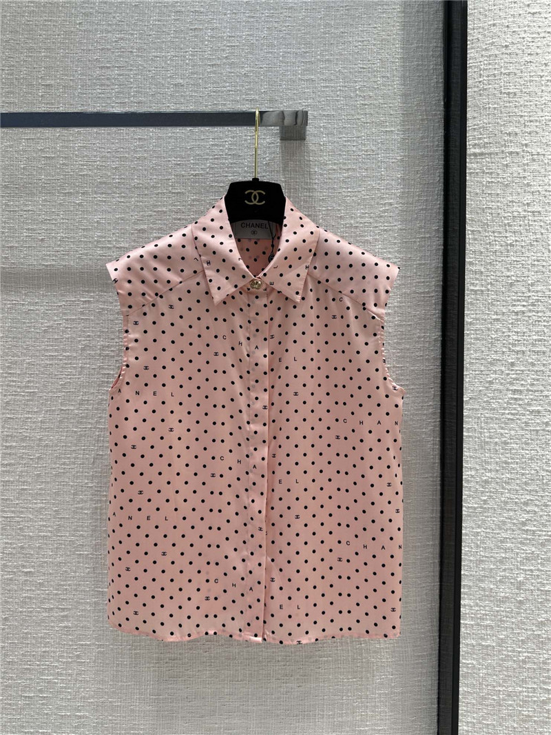 Ch**el pink polka dot logo print suit replicas clothes