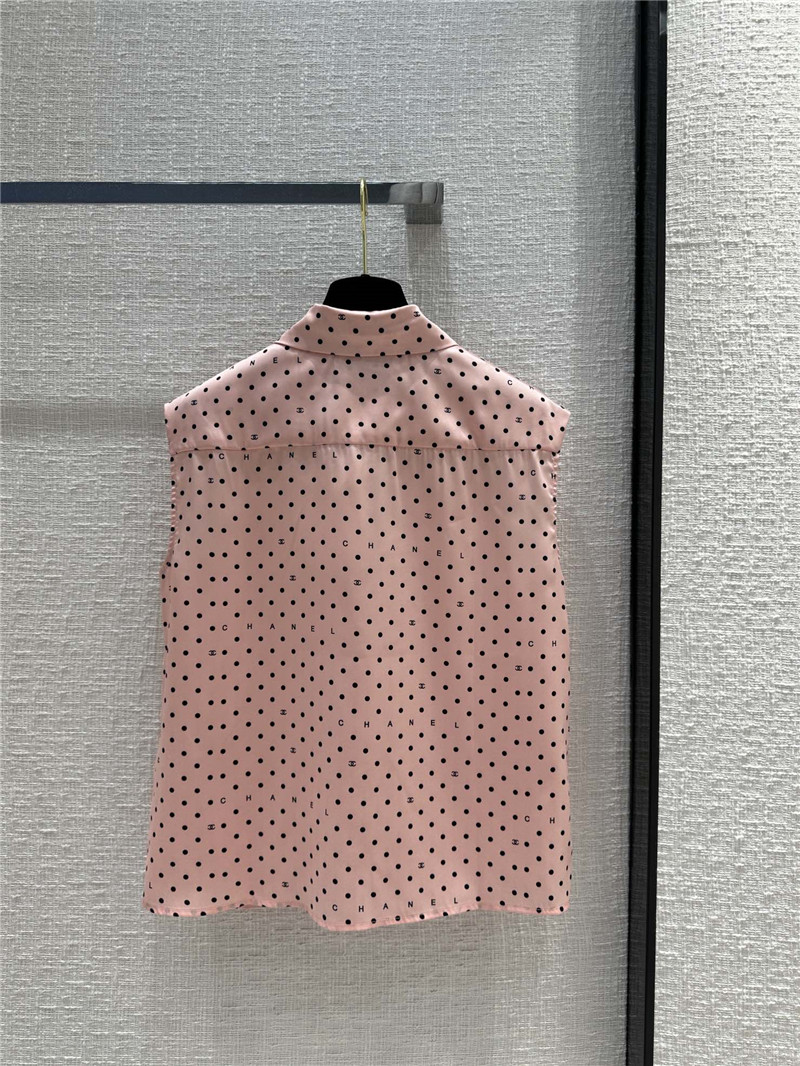 Ch**el pink polka dot logo print suit replicas clothes