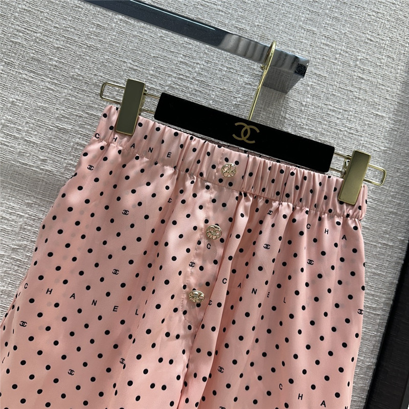 Ch**el pink polka dot logo print suit replicas clothes