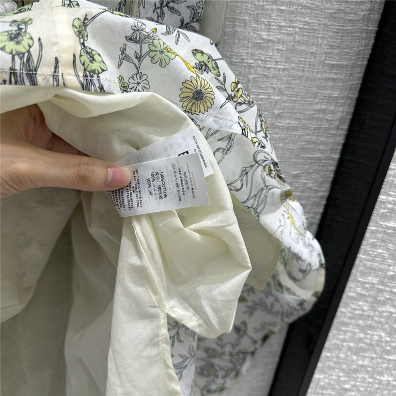 tory burch rabbit vine print silk cotton dress replica clothes