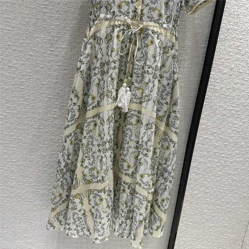 tory burch rabbit vine print silk cotton dress replica clothes