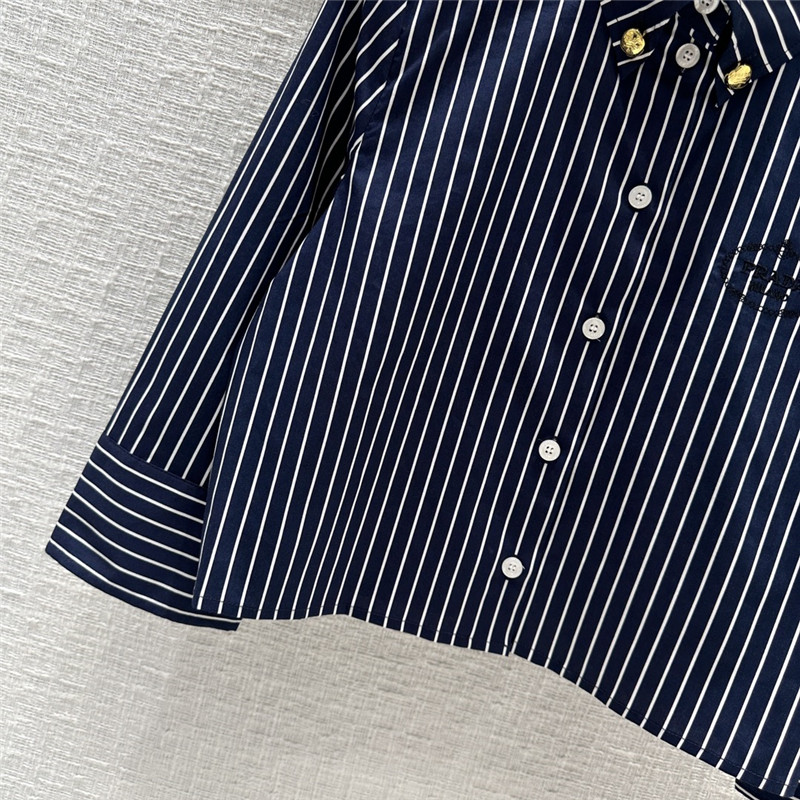 Pra*a logo embroidered striped shirt replica d&g clothing