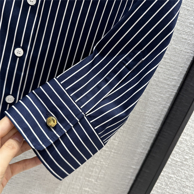 Pra*a logo embroidered striped shirt replica d&g clothing