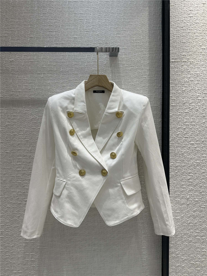 Balmain white denim blazer replica clothing sites