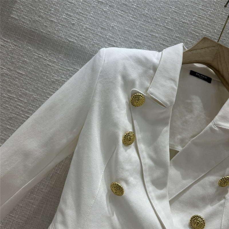 Balmain white denim blazer replica clothing sites