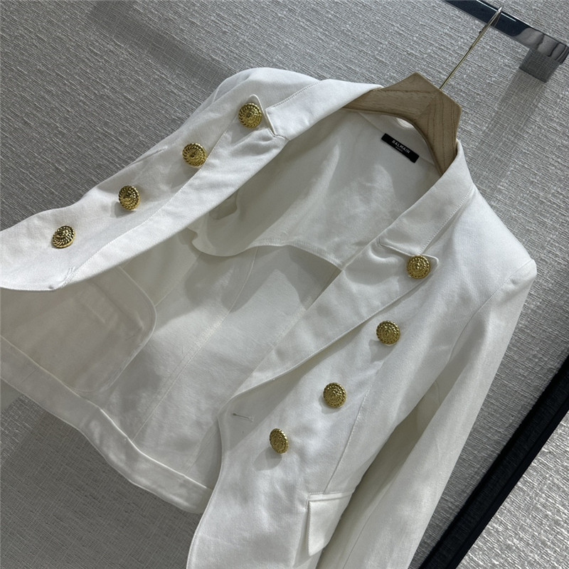 Balmain white denim blazer replica clothing sites