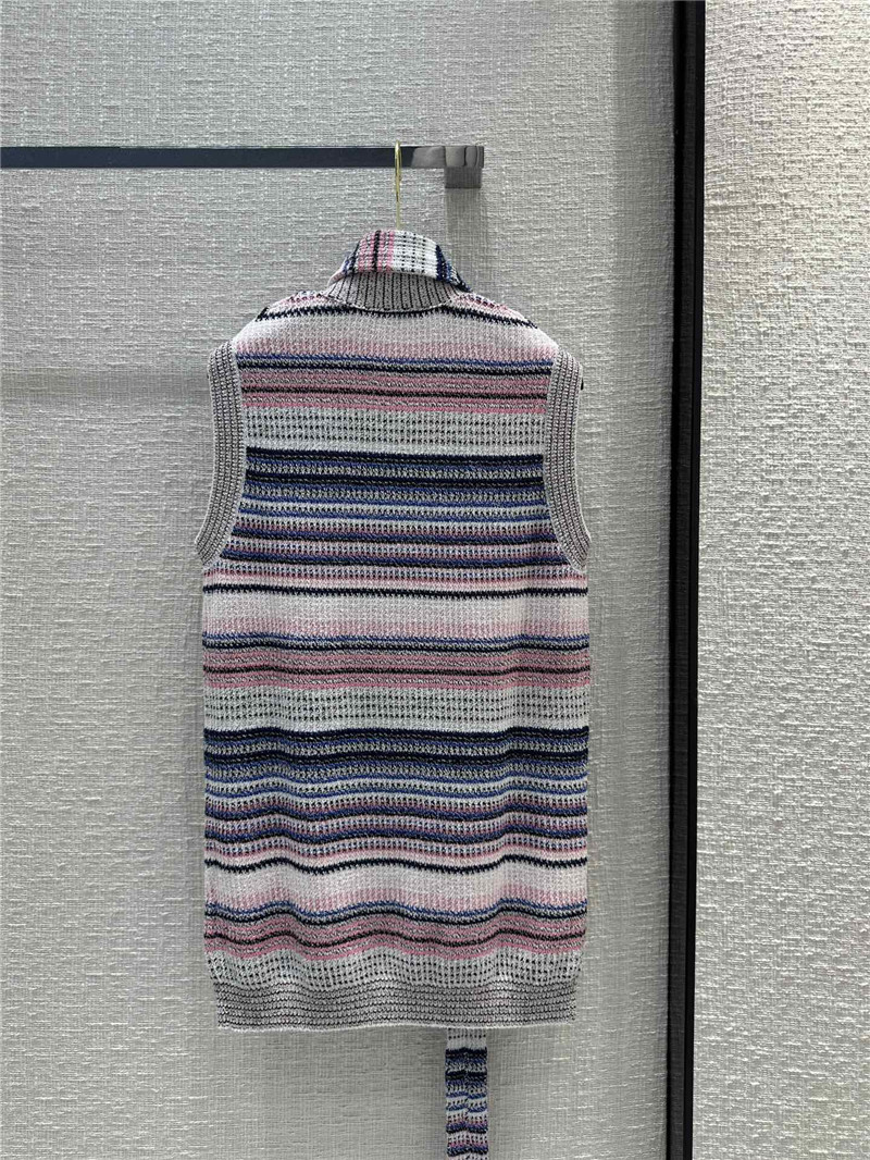 Ch**el colorful striped knitted vest cardigan replicas clothes