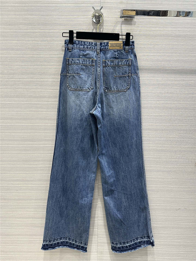 D10r mid-high waist double pocket straight jeans replicas clothes