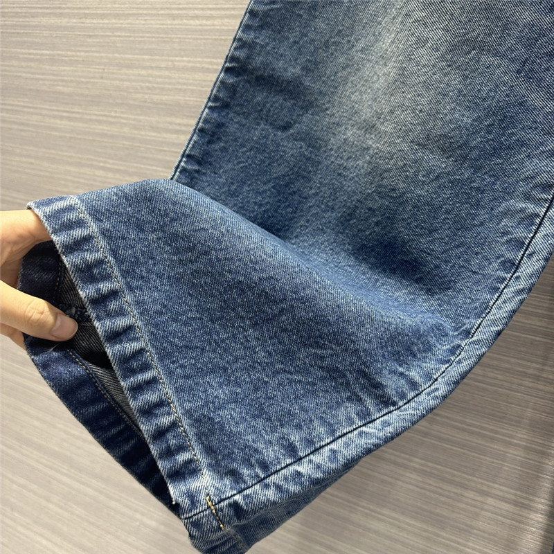 Ch**el denim blue denim straight pants replica d&g clothing