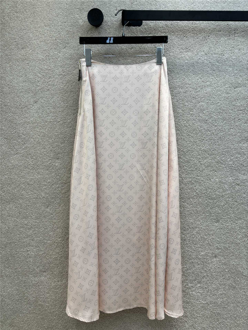 l0vis Vvtt0n lv cherry blossom pink printed long skirt replicas clothes