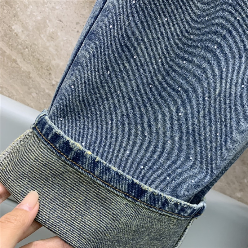 m1um1u hot D1am0nd straight denim trousers replicas clothes