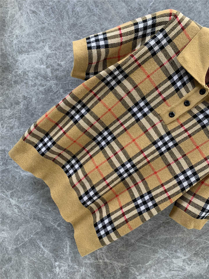 Bv*b*rry checked wool knit polo shirt replica clothing sites