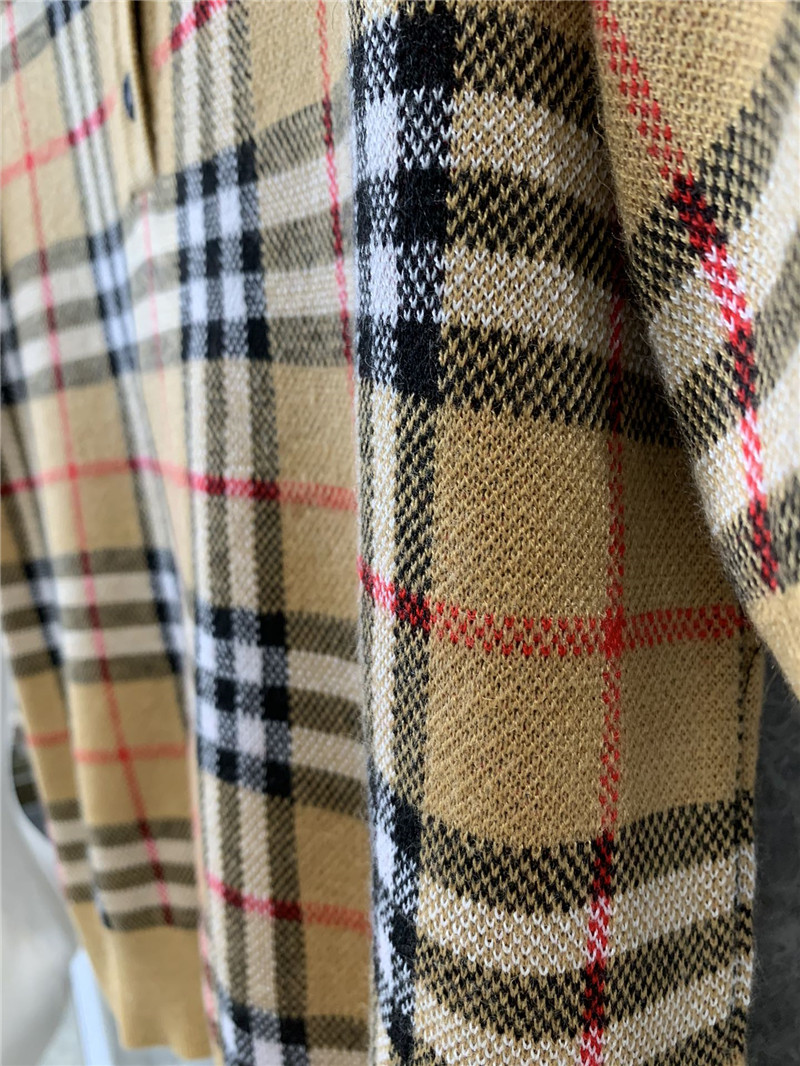 Bv*b*rry checked wool knit polo shirt replica clothing sites