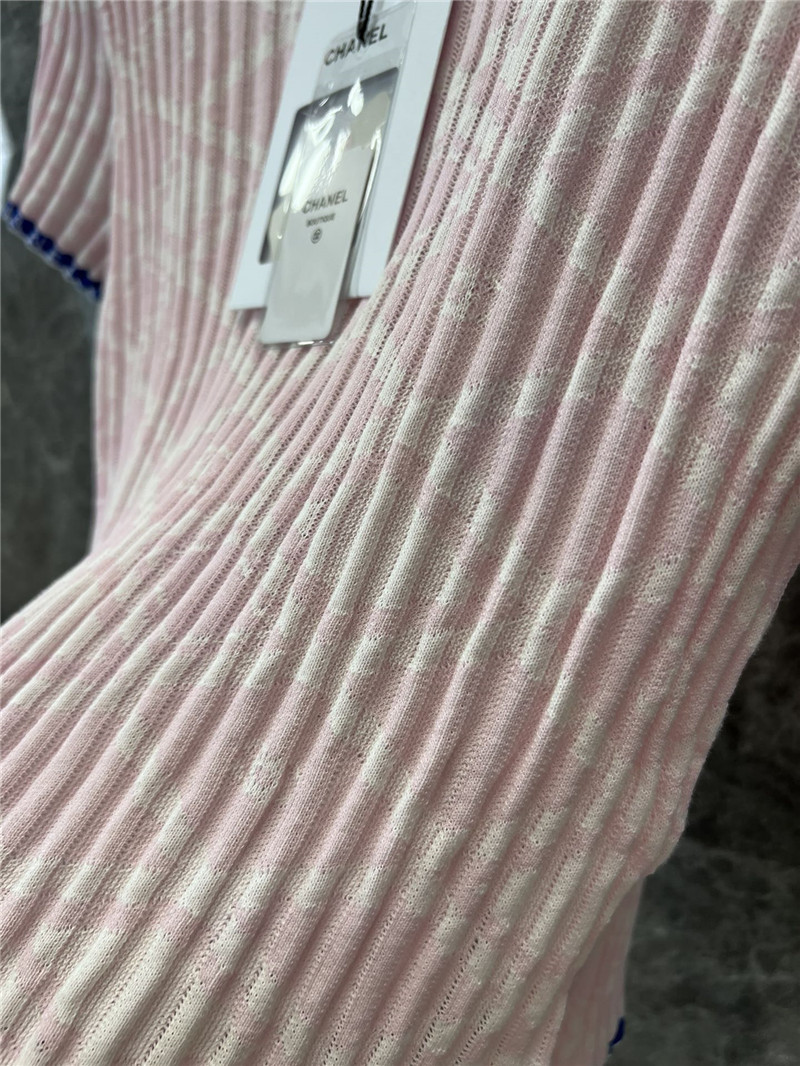 Ch**el jacquard letter contrast top replica clothes