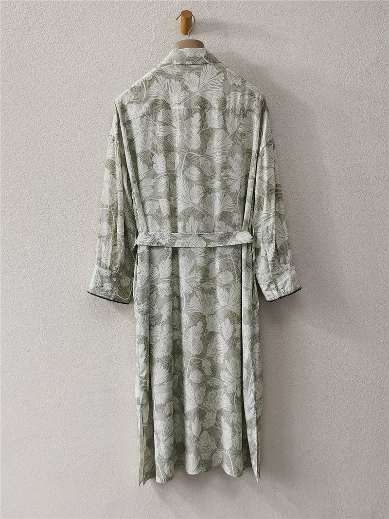 BC silk screen silk silk lace-up shirt dress replica clothing