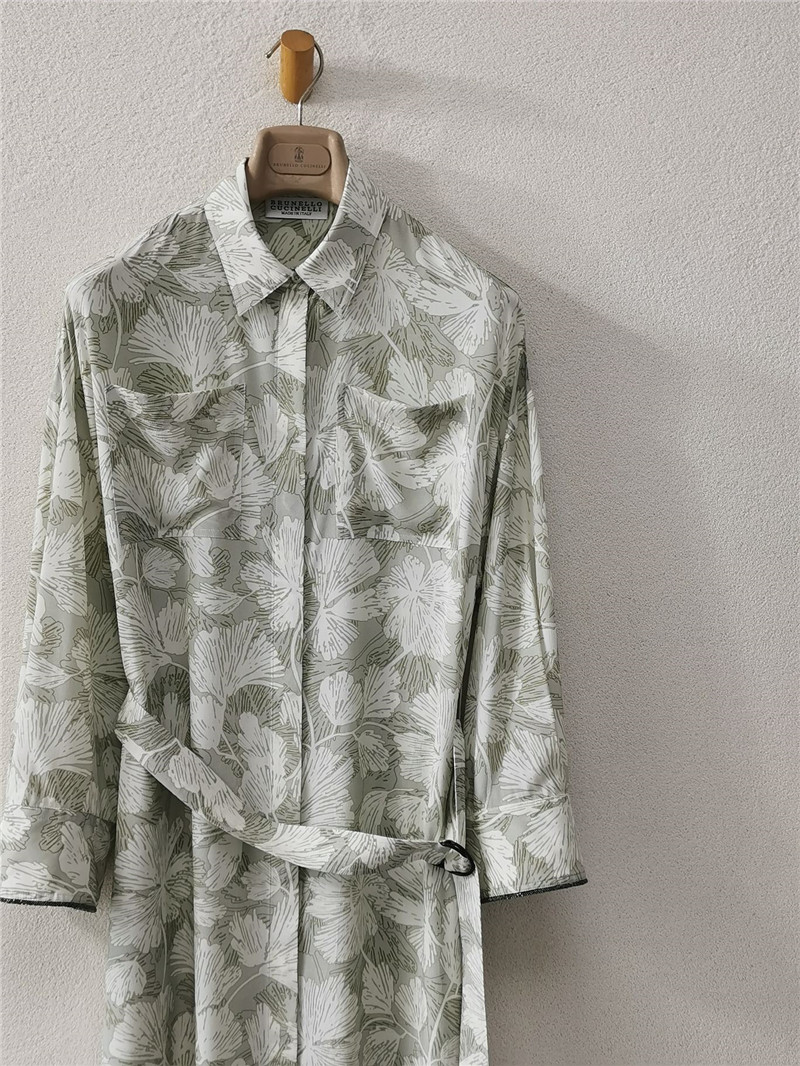 BC silk screen silk silk lace-up shirt dress replica clothing