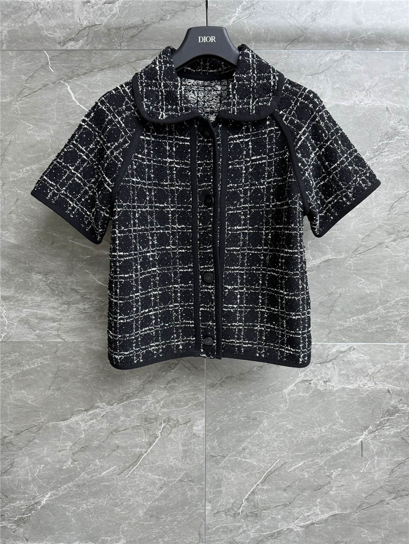 D10r cannage short-sleeved cardigan replicas clothes