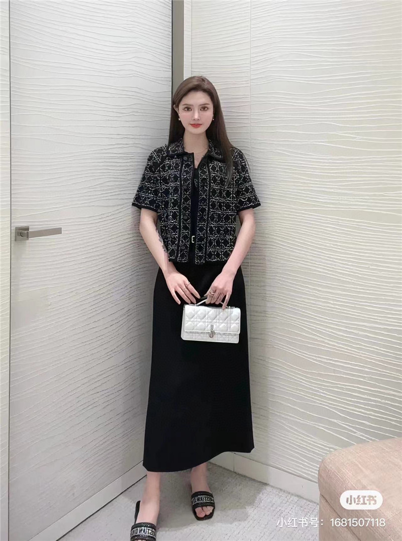 D10r cannage short-sleeved cardigan replicas clothes