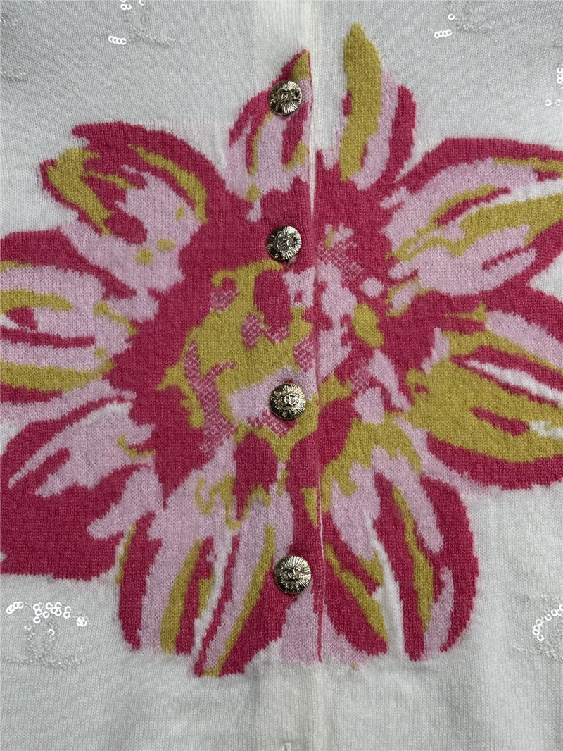 Ch**el sequins floral jacquard cardigan