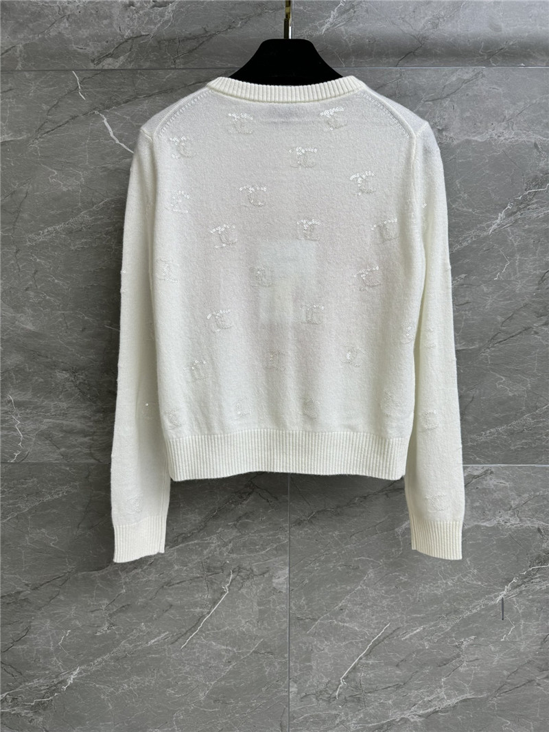 Ch**el sequins floral jacquard cardigan