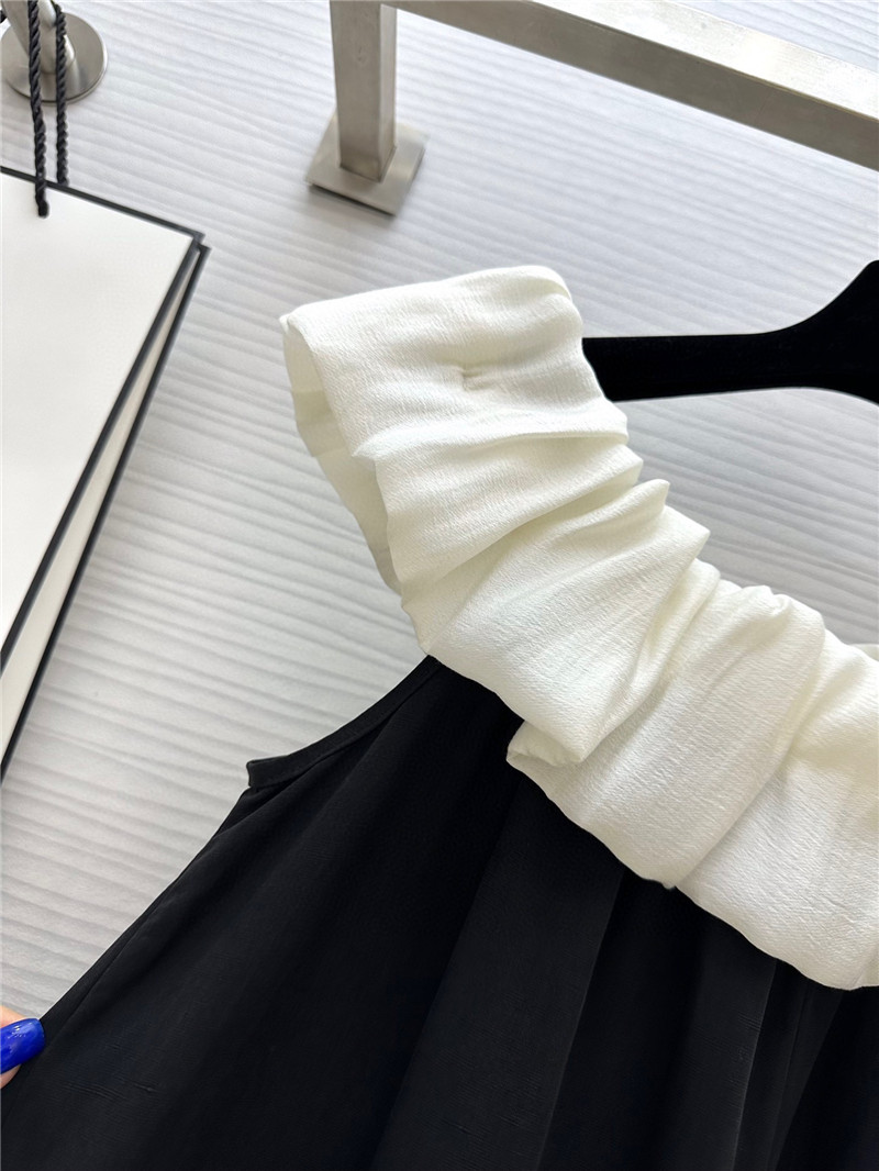 Ch**el one-piece neckline silk and linen jumpsuit replicas clothes