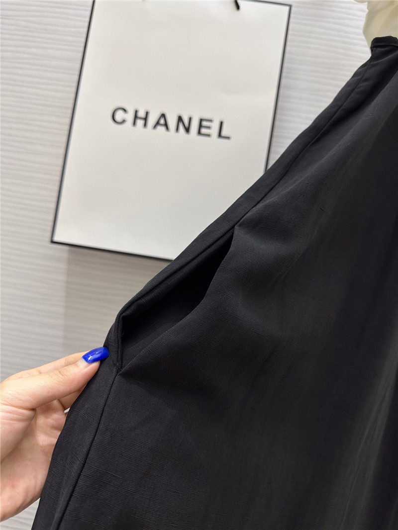 Ch**el one-piece neckline silk and linen jumpsuit replicas clothes