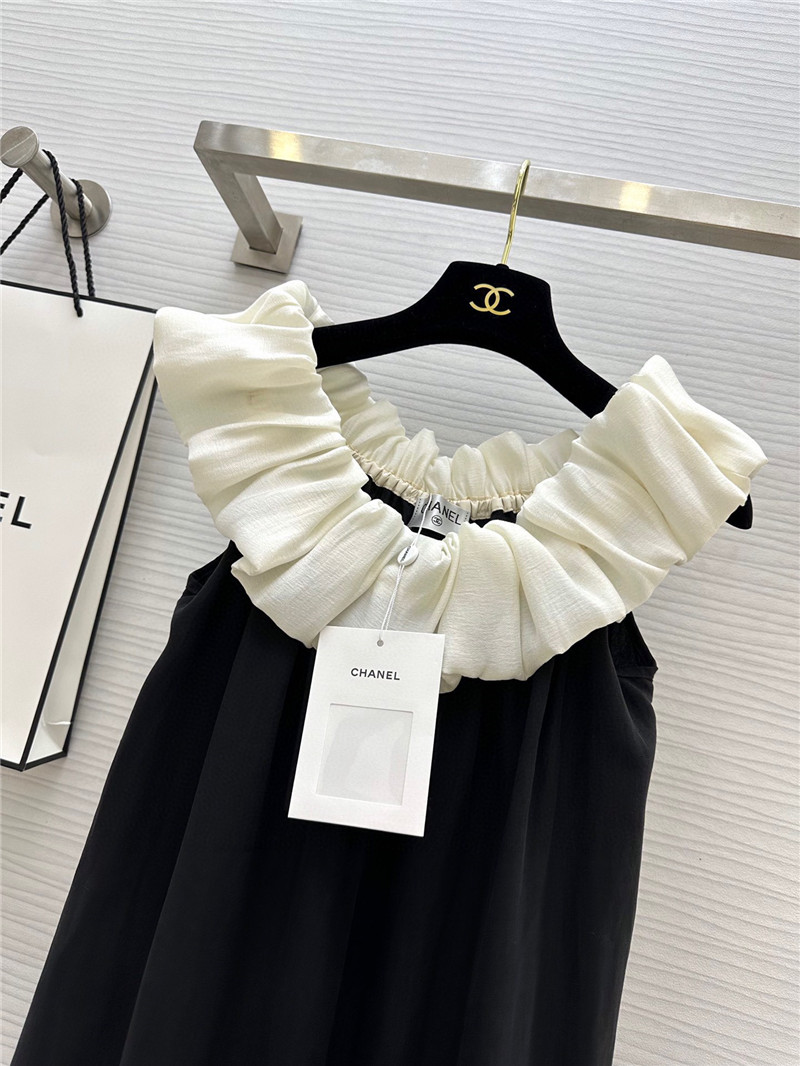 Ch**el one-piece neckline silk and linen jumpsuit replicas clothes