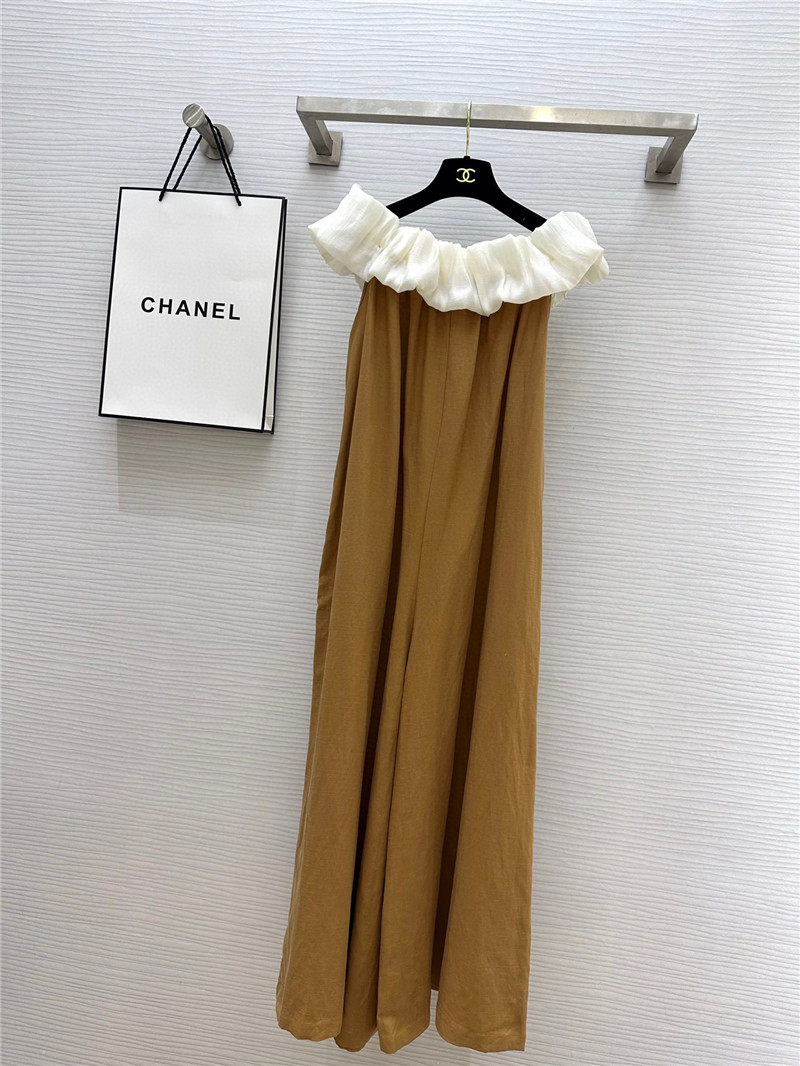 Ch**el boat neck silk and linen jumpsuit replica clothing sites