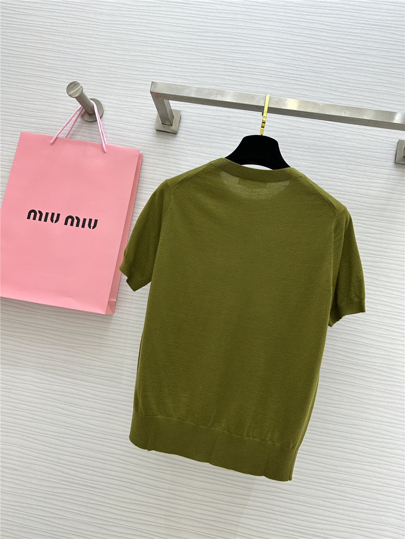 M1um1u small logo knitted short sleeve replica clothing sites